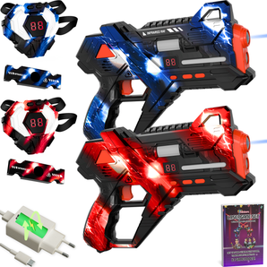 Wiederaufladbares Laserspiel-Set inkl. Lehrbuch
