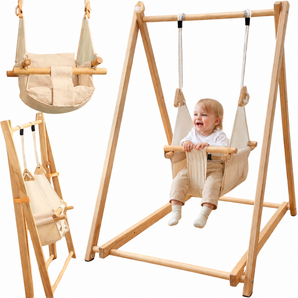 Wooden baby swing for 6 to 18 months old
