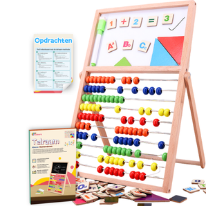 Holz-Rechenrahmen mit 10 Rechenlektionen